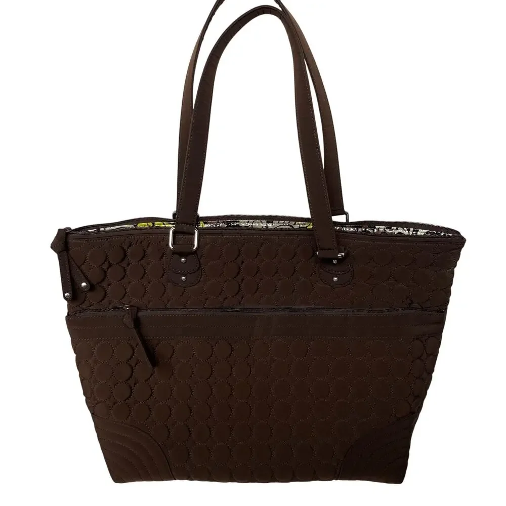 Vera Bradley Brown Tote Diaper Bag - Picture 4 of 9